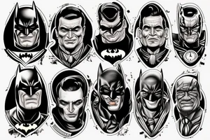 Mount Rushmore Batman Villans tattoo idea