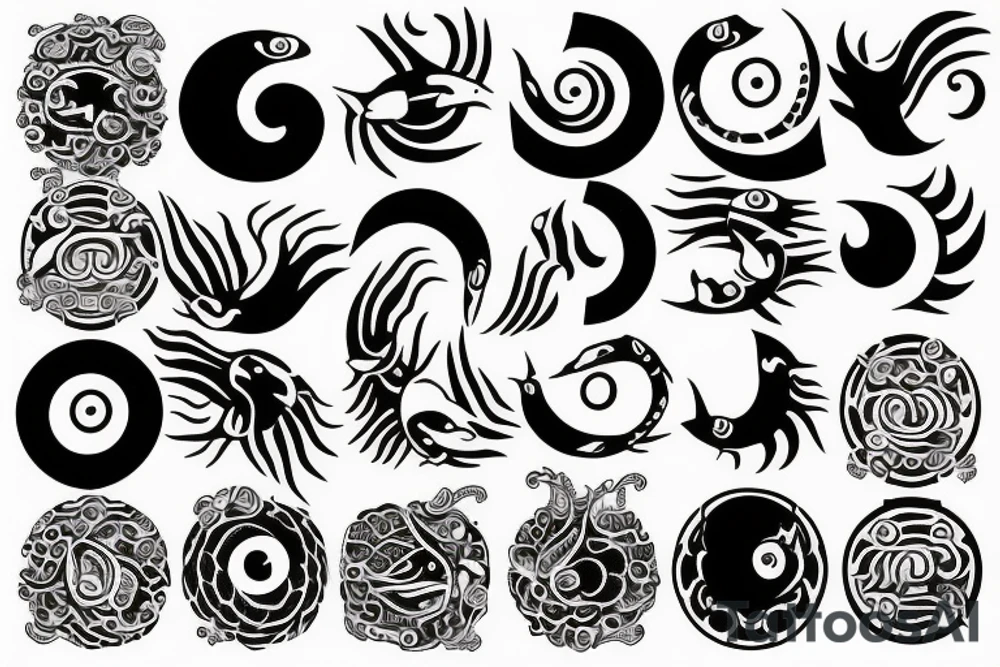 Pieces fish yin yang tattoo idea