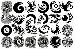 Pieces fish yin yang tattoo idea