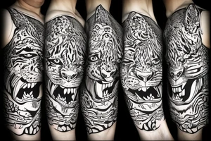 Tiger hunting tattoo idea
