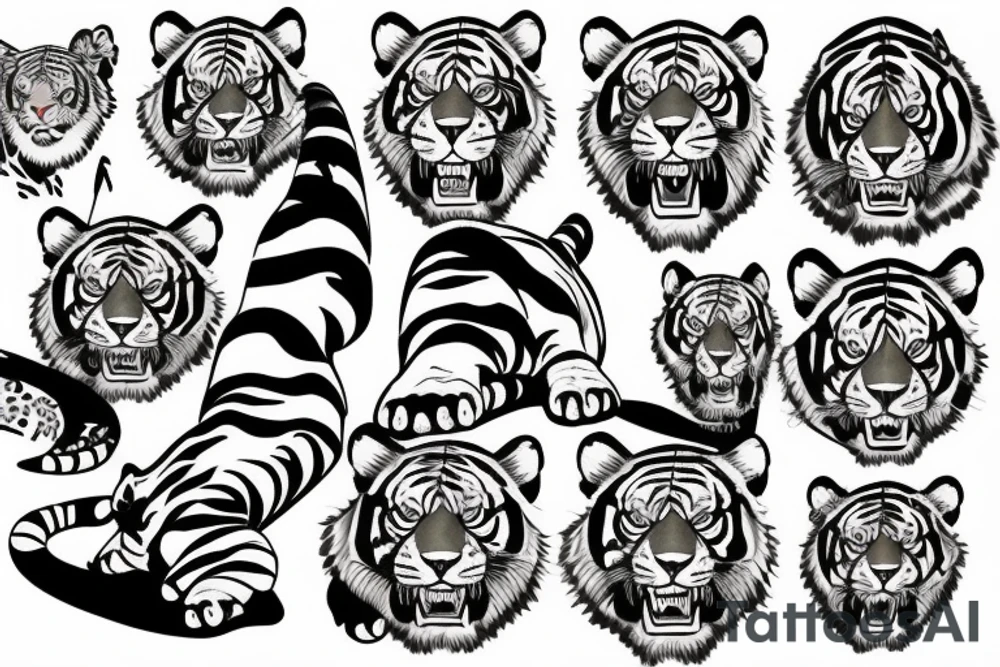 Tiger hunting tattoo idea