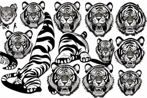 Tiger hunting tattoo idea