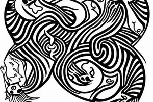 Double fish yin yang tattoo idea