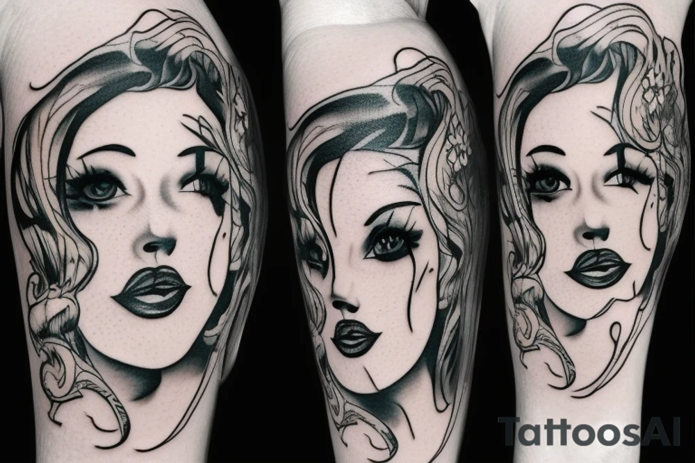 sexy clown girl tattoo idea