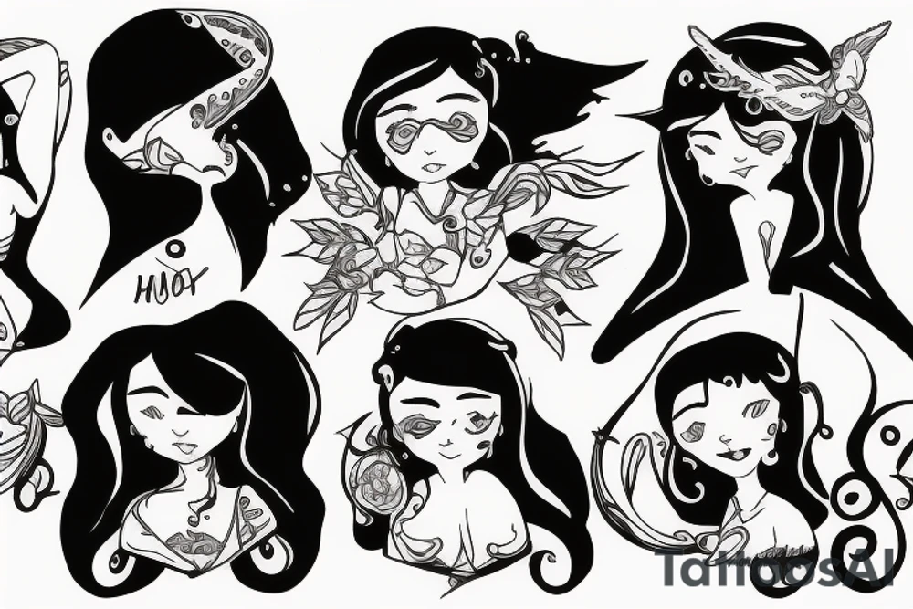 A father protecting his three daughters tattoo idea
