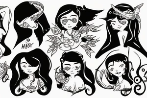 A father protecting his three daughters tattoo idea
