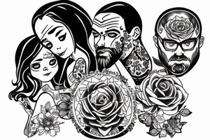 A father protecting his three daughters tattoo idea