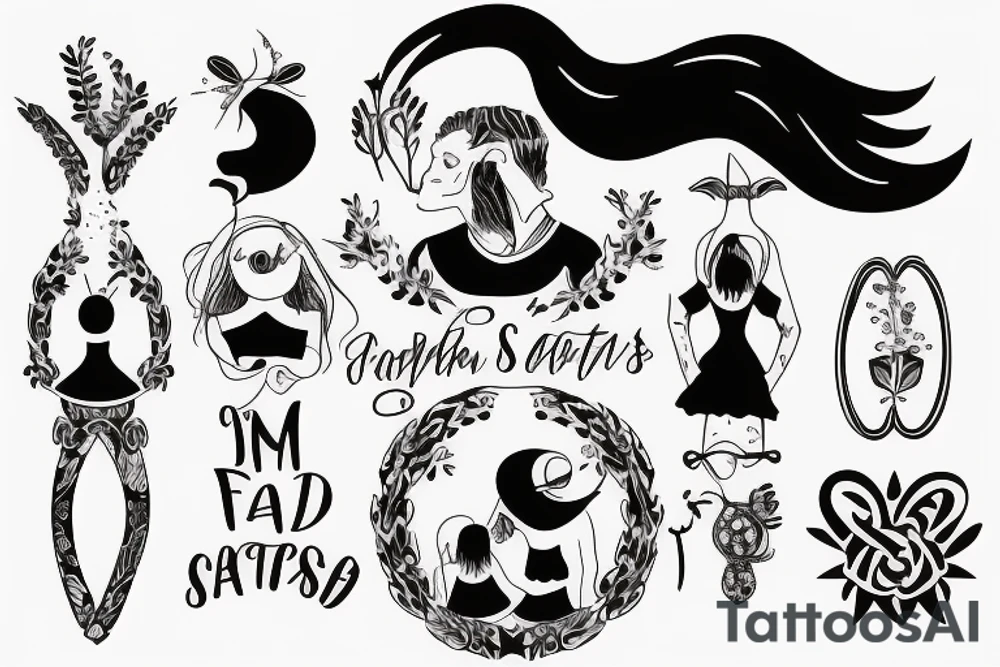 A father protecting his three daughters tattoo idea