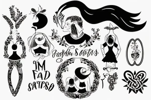A father protecting his three daughters tattoo idea