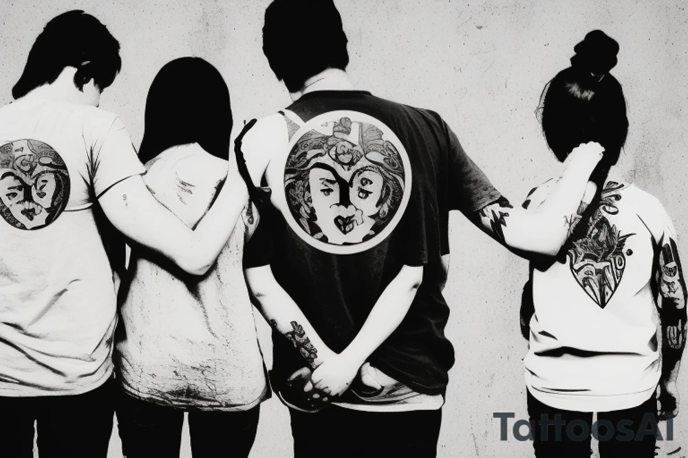 A father protecting his three daughters tattoo idea