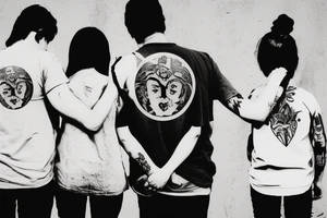 A father protecting his three daughters tattoo idea