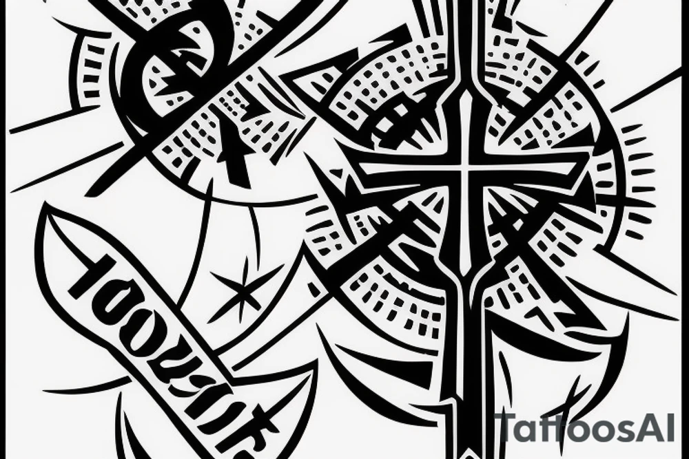 Cover up of a solid black cross. tattoo idea