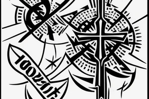 Cover up of a solid black cross. tattoo idea