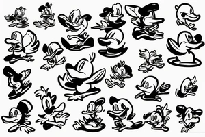 Dagobert Duck doing drugs with lots of money around tattoo idea