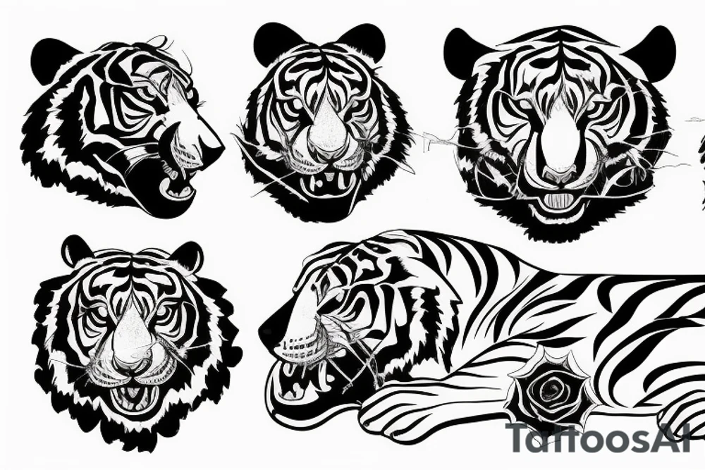 the tiger sniffs the rose tattoo idea