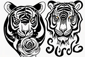 the tiger sniffs the rose tattoo idea