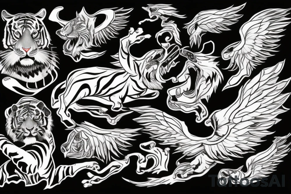 The tiger with wings tattoo idea