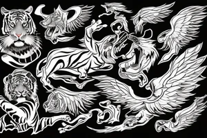 The tiger with wings tattoo idea