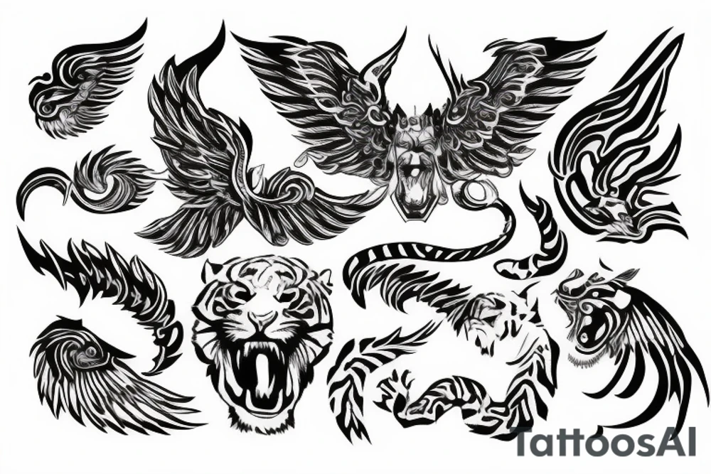 The tiger with wings tattoo idea