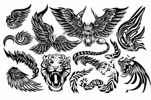 The tiger with wings tattoo idea