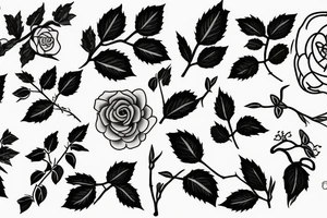 A combination of an olive branch, an ivy vine and a wild English rose tattoo idea