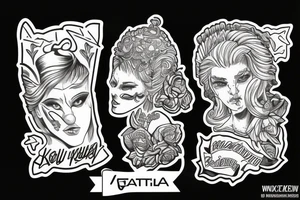 Zeus w kapturze lwa, kobieta klaun w kapturze tygrysa tattoo idea