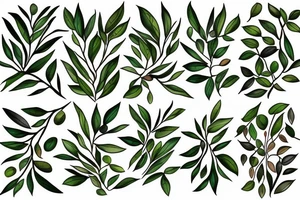 A hedge made of olive branches, sweetbriar and ivy vines twisted together tattoo idea