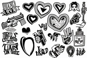 A heart on the run 
Keeps a hand on a gun 
You can't trust anyone tattoo idea
