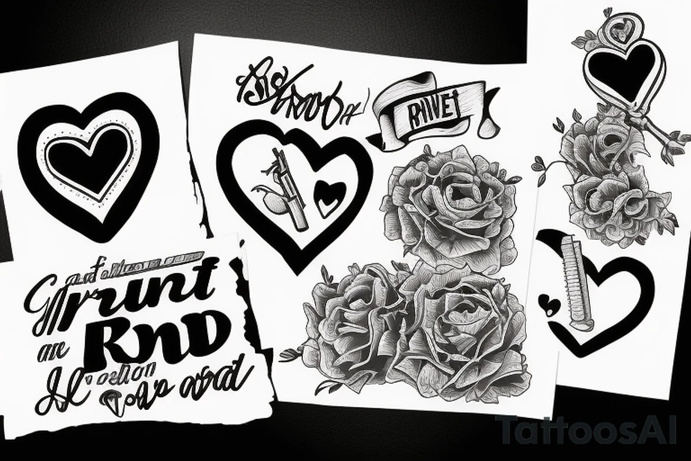 A heart on the run
Keeps a hand on a gun
You can't trust anyone tattoo idea