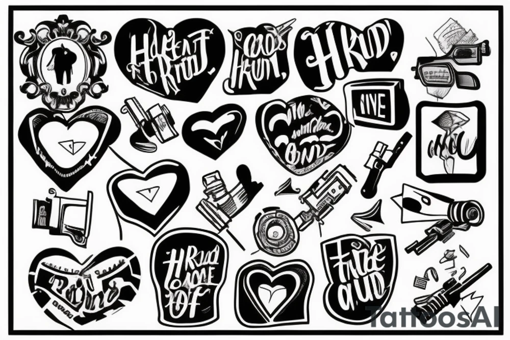A heart on the run Keeps a hand on a gun You can't trust anyone tattoo idea
