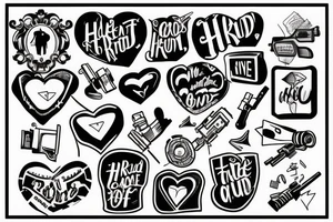 A heart on the run Keeps a hand on a gun You can't trust anyone tattoo idea