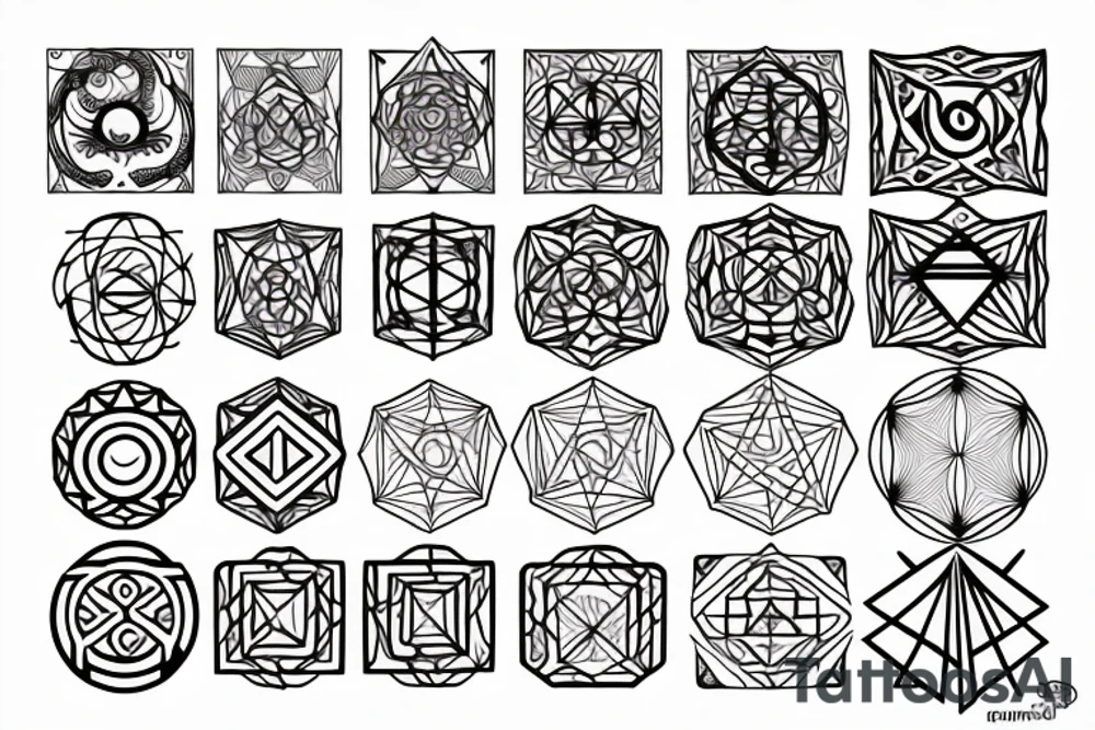 sacred geometry with chakra tattoo idea