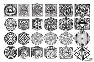 sacred geometry with chakra tattoo idea