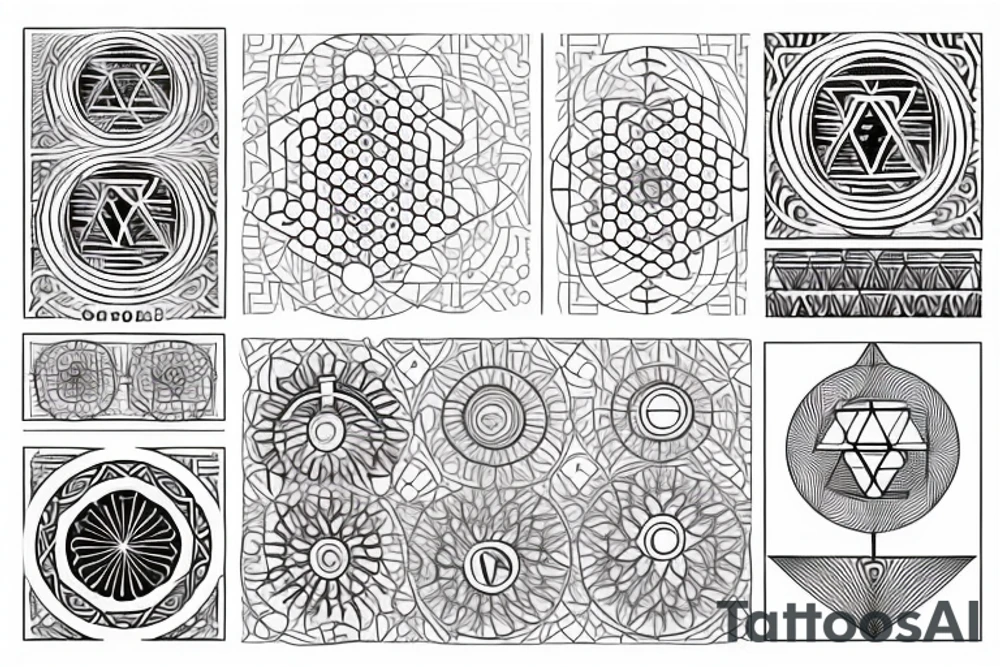 sacred geometry with chakra tattoo idea