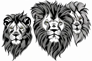 Lion with 2 cubs arm sleeve tattoo idea
