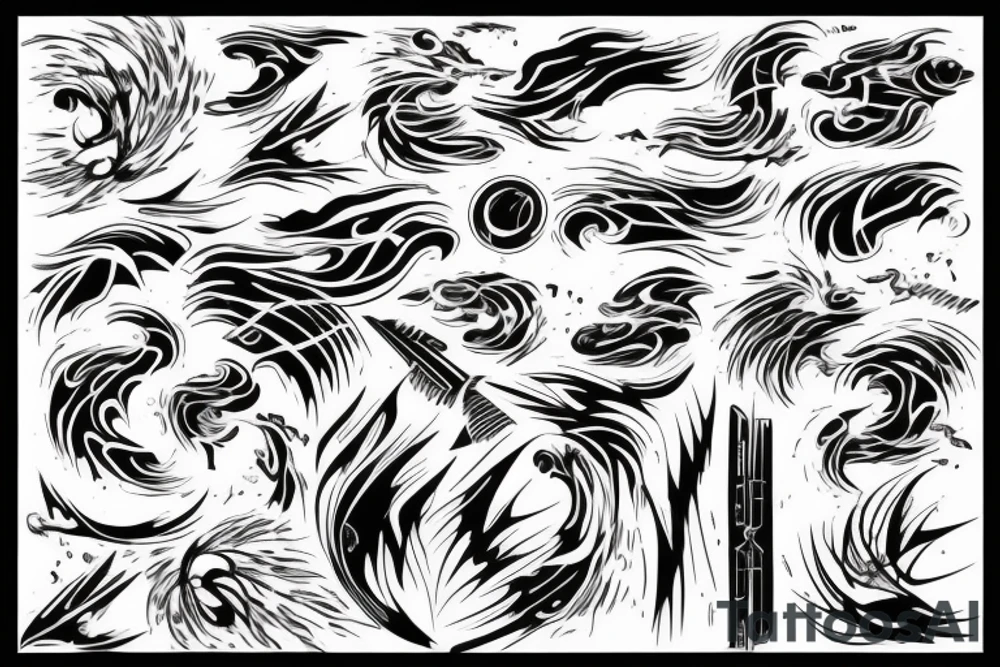 Storm and river tattoo idea