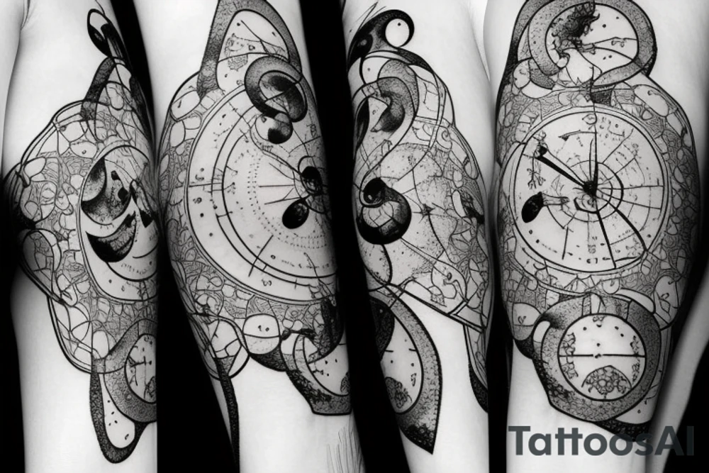 aries, space, stars, constellations tattoo idea