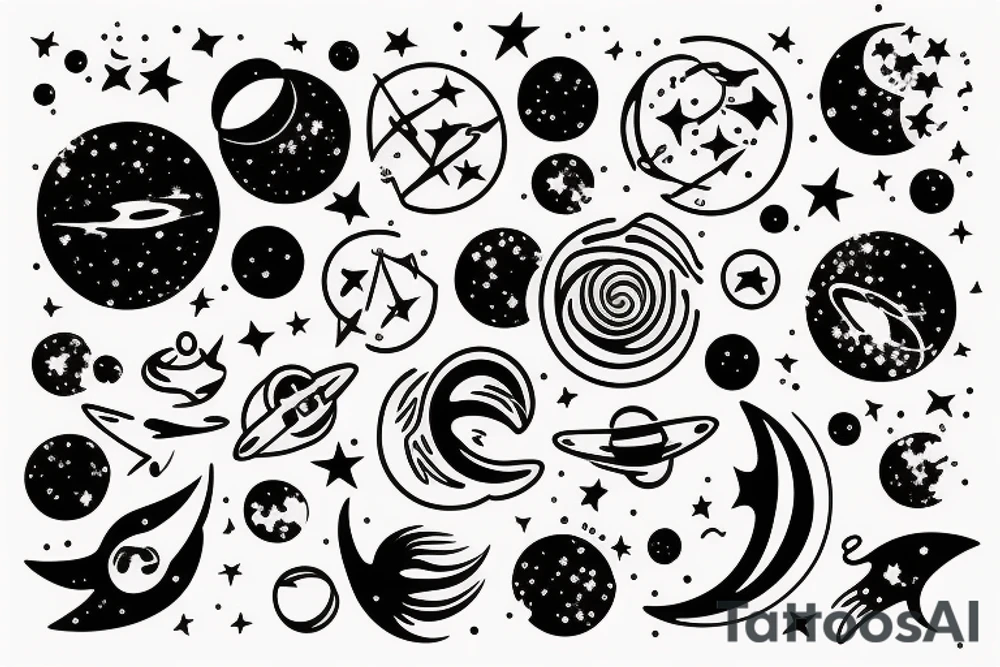 aries, space, stars, constellations tattoo idea