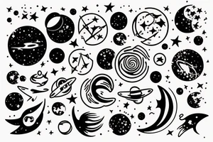 aries, space, stars, constellations tattoo idea