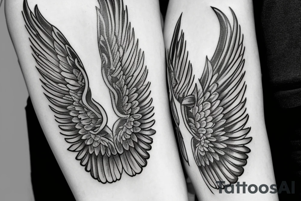 watch cover with angels wings tattoo idea