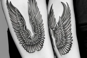 watch cover with angels wings tattoo idea