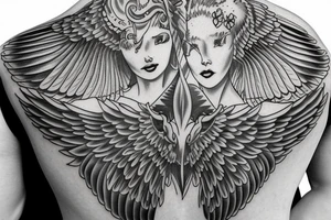 watch cover with angels wings tattoo idea