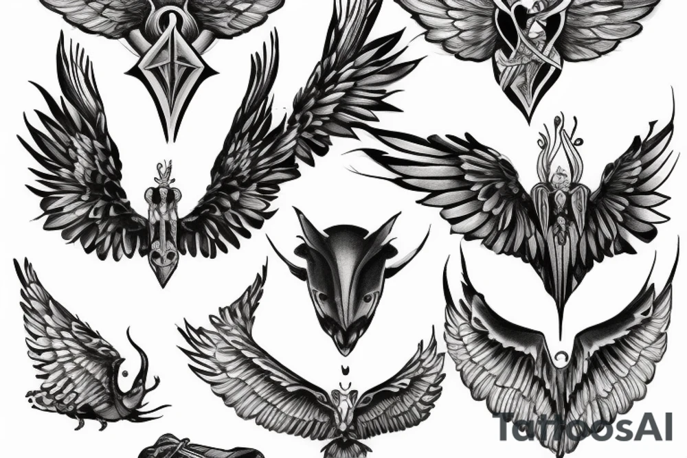 watch cover with wings tattoo idea