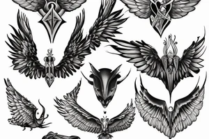 watch cover with wings tattoo idea