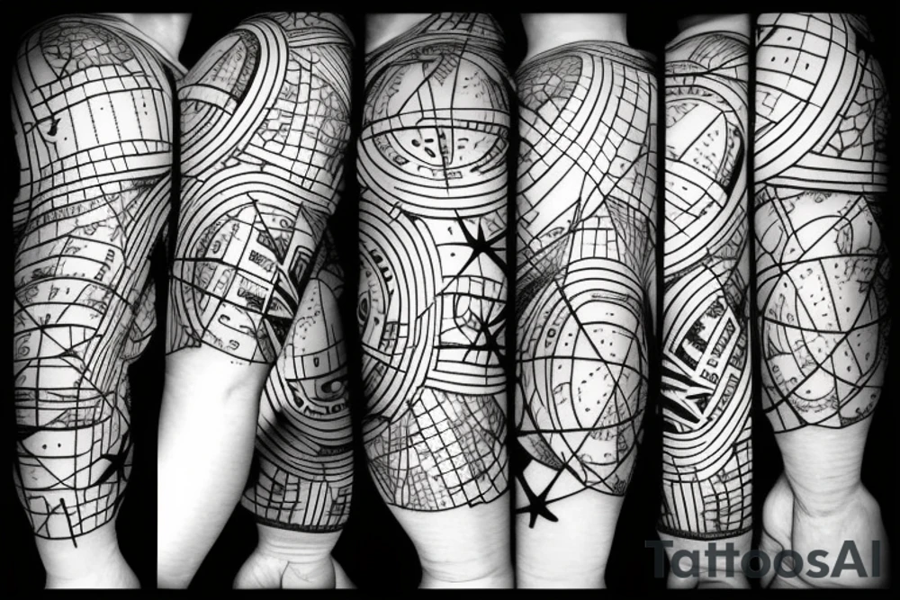 Globe with plane around tattoo idea