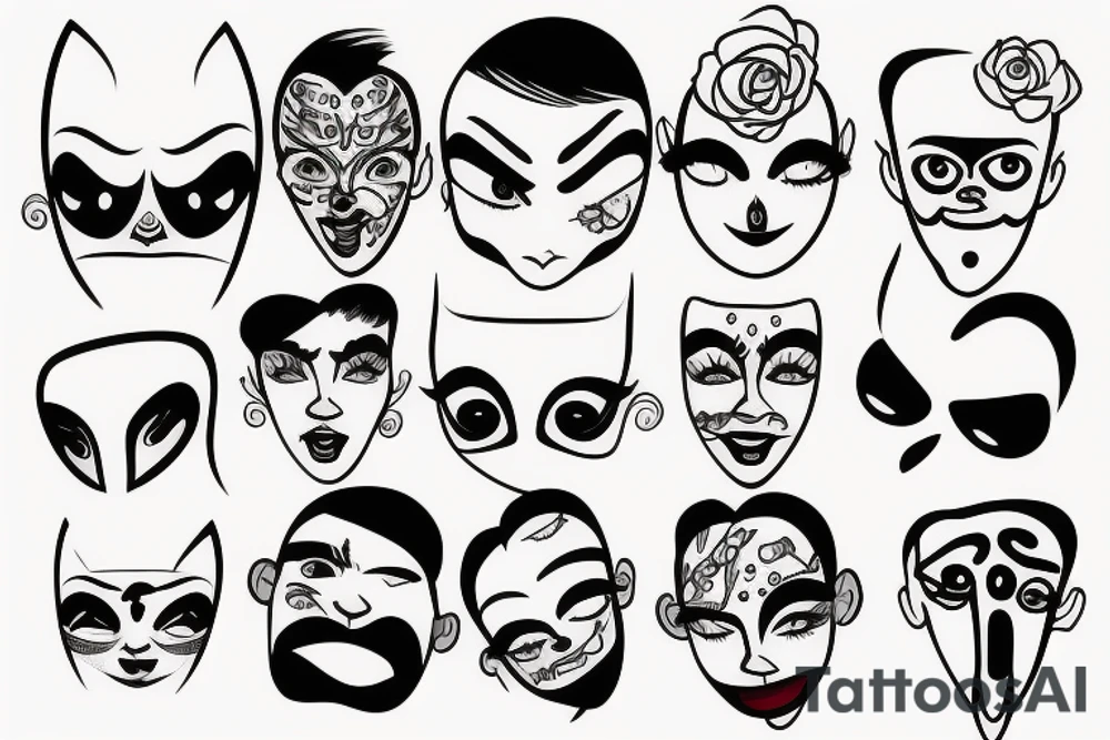cartoon face tattoo idea