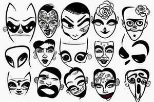 cartoon face tattoo idea