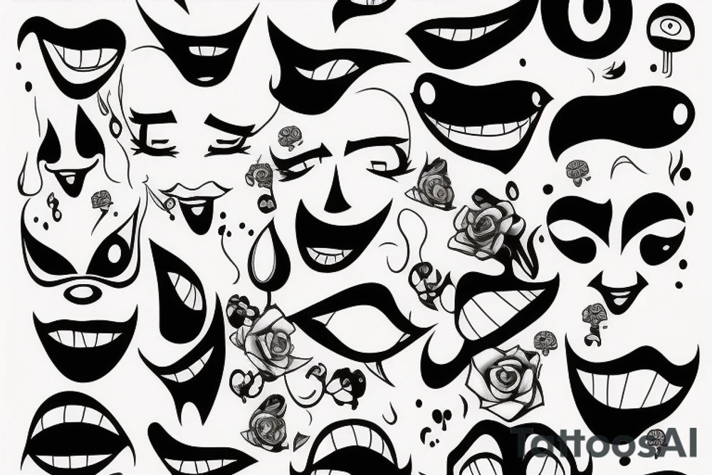 cartoon face tattoo idea
