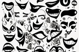 cartoon face tattoo idea