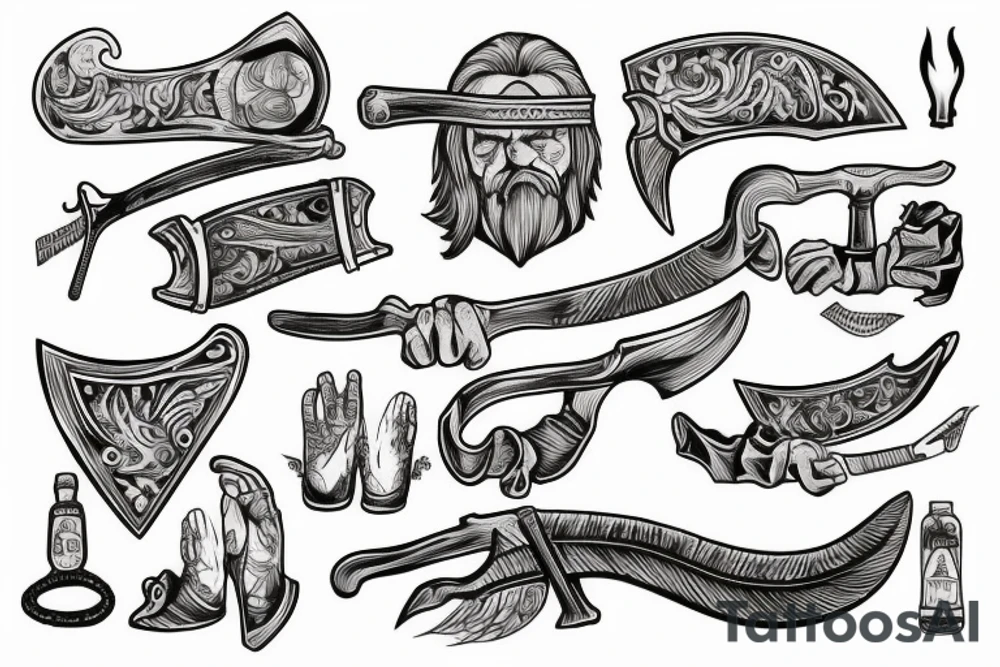 Slavic axe in hand tattoo idea